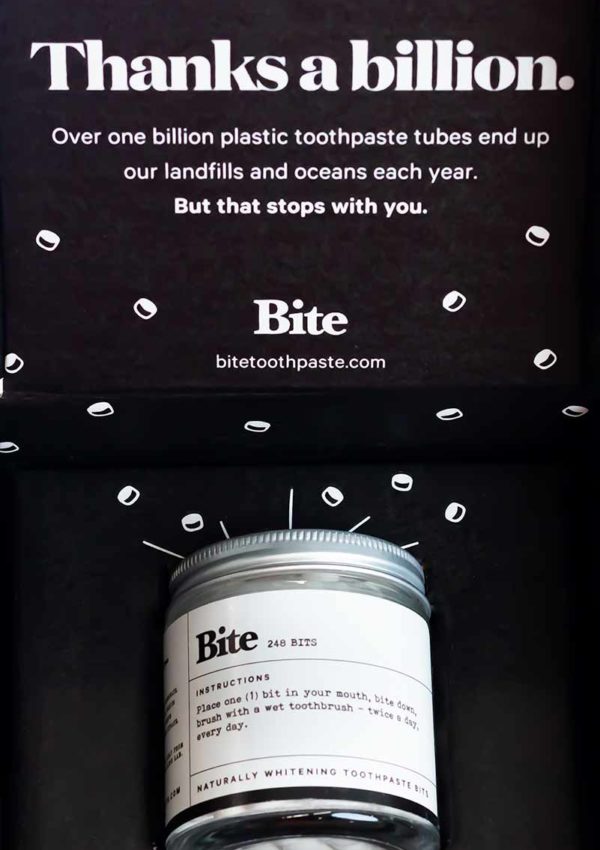 BITE ZERO WASTE TOOTHPASTE TABLETS COVER