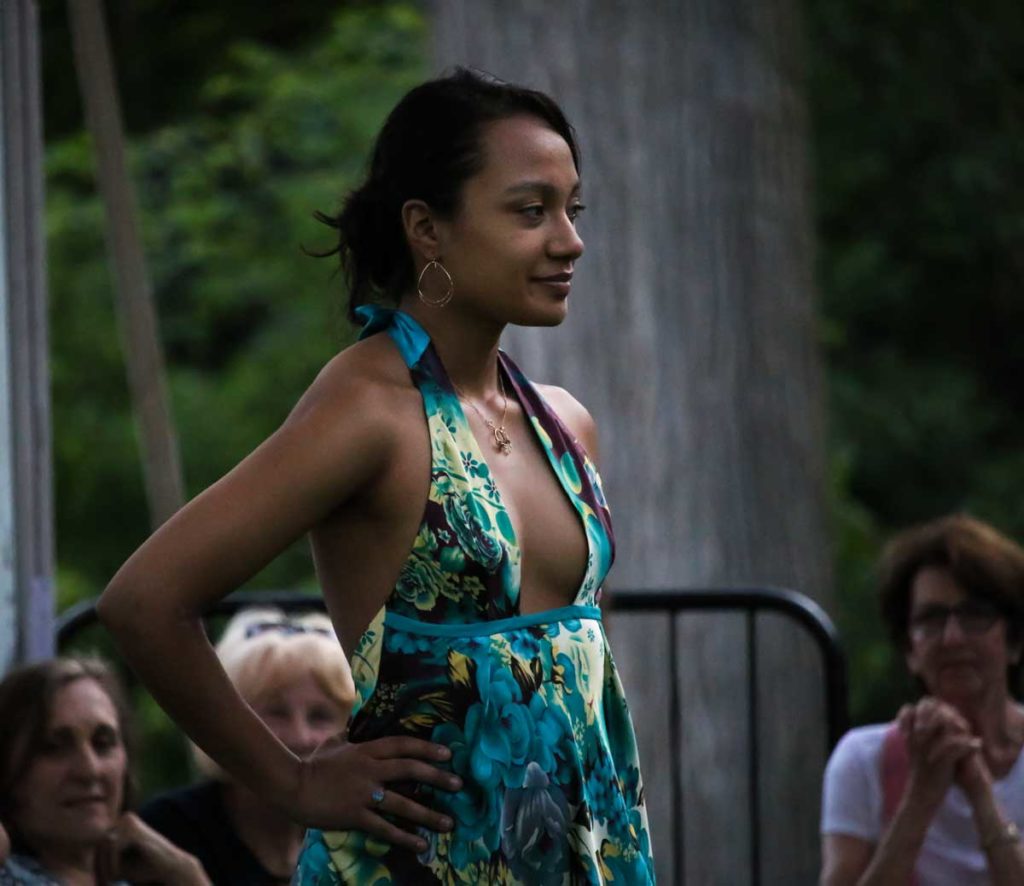 Upcycled prom dress at Style & Sustainability; a student-led sustainable fashion design competition.