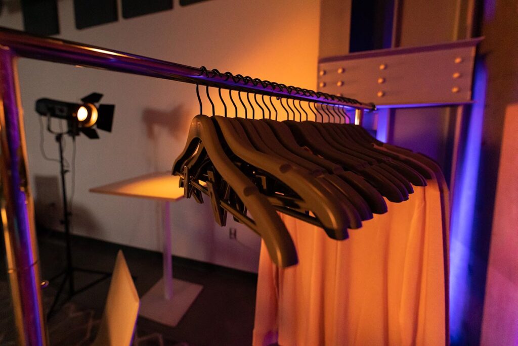 Arch and Hook BLUE Hangers on Rack